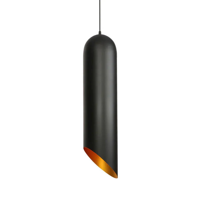 Retro industrial chandelier with black iron cage design, shown in long and short body versions.