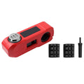 Universal motorcycle handlebar lock in black, CNC aluminium alloy, fits 22-28mm handlebars, with key.