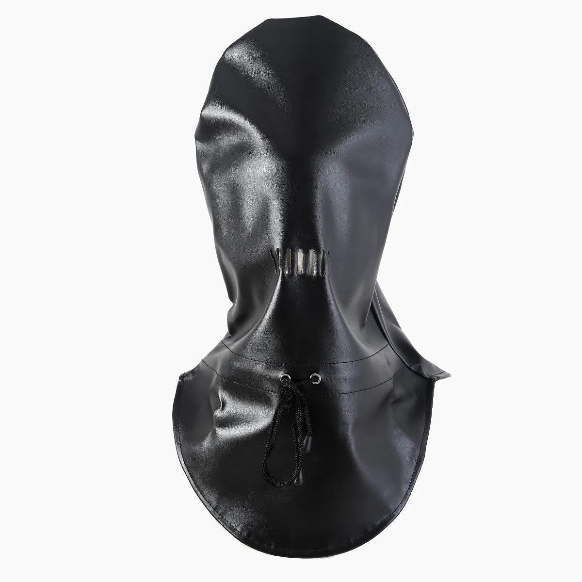 Black leather breathable adult play mask for roleplay and training