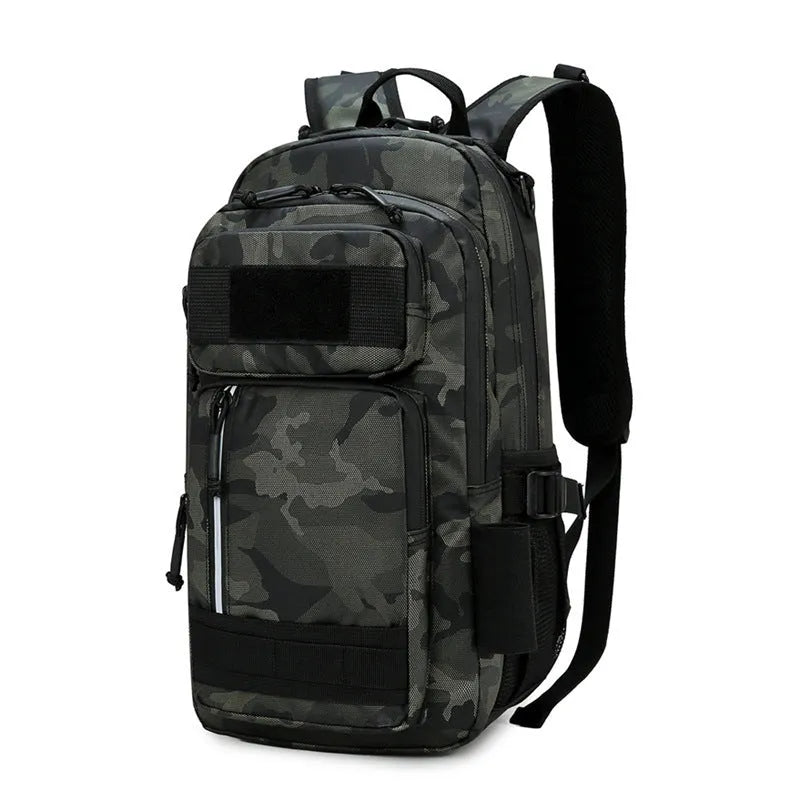Large capacity 20-35L Derm outdoor backpack in black colour suitable for hiking and camping