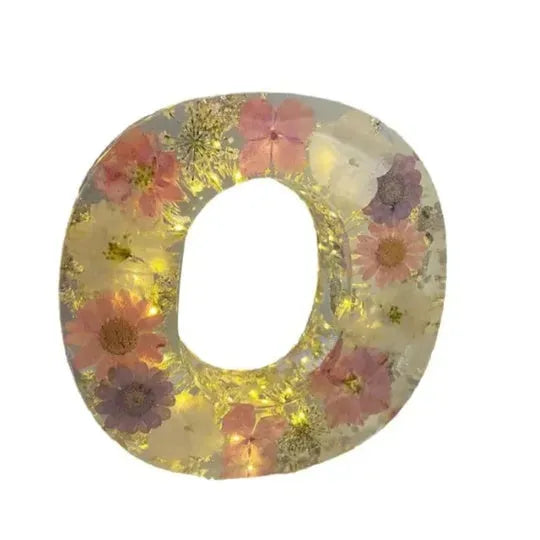 Transparent resin night light ornament with custom letter design 15cm square modern simplicity