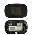 Black portable 4G wireless router showing front display and compact size for mobile internet
