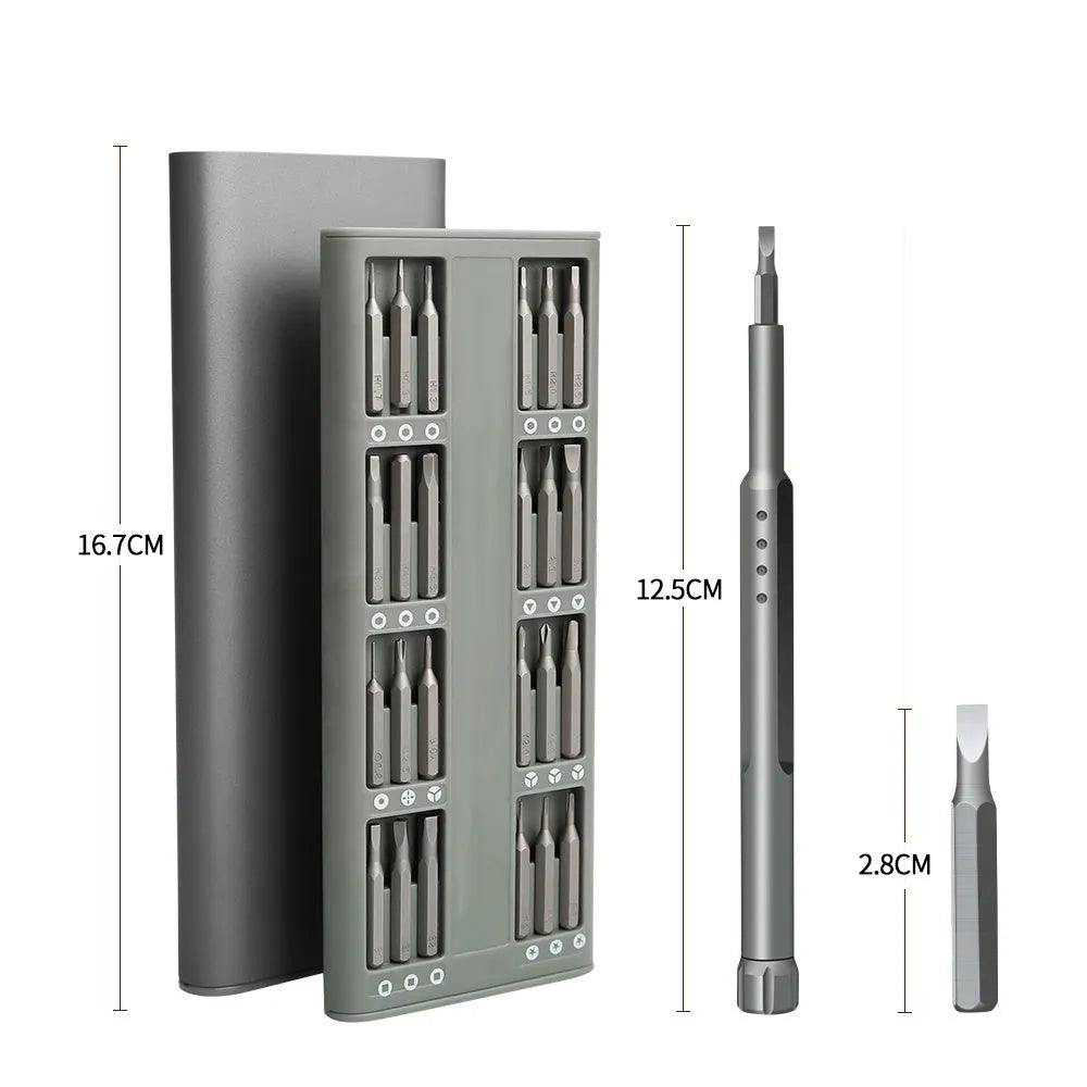 49-piece magnetic screwdriver set for phone repair with nickel aluminium bronze handles