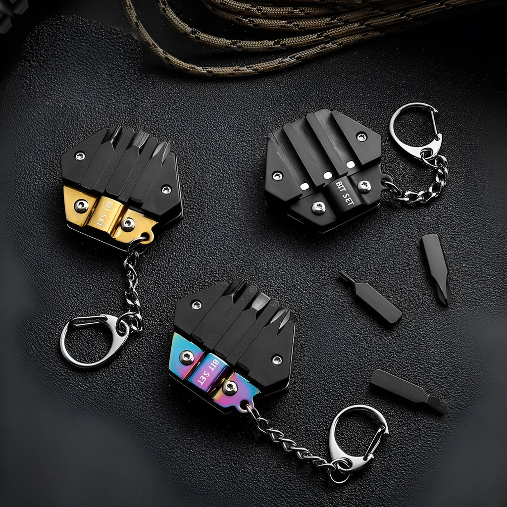 Mini camping folding coin knife with keychain – stainless steel blade, cool black colour