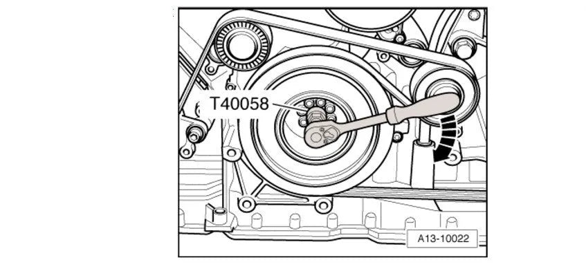 Aodi T40058 crankshaft rotating sleeve timing tool adapter with guide pin