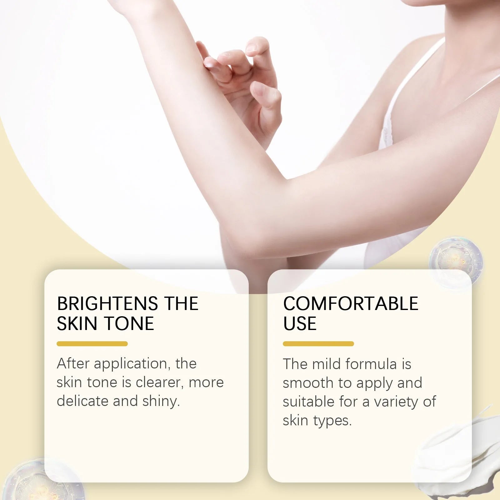 50g tube of skin lightening cream with vitamin C and titanium dioxide for pigmentation treatment