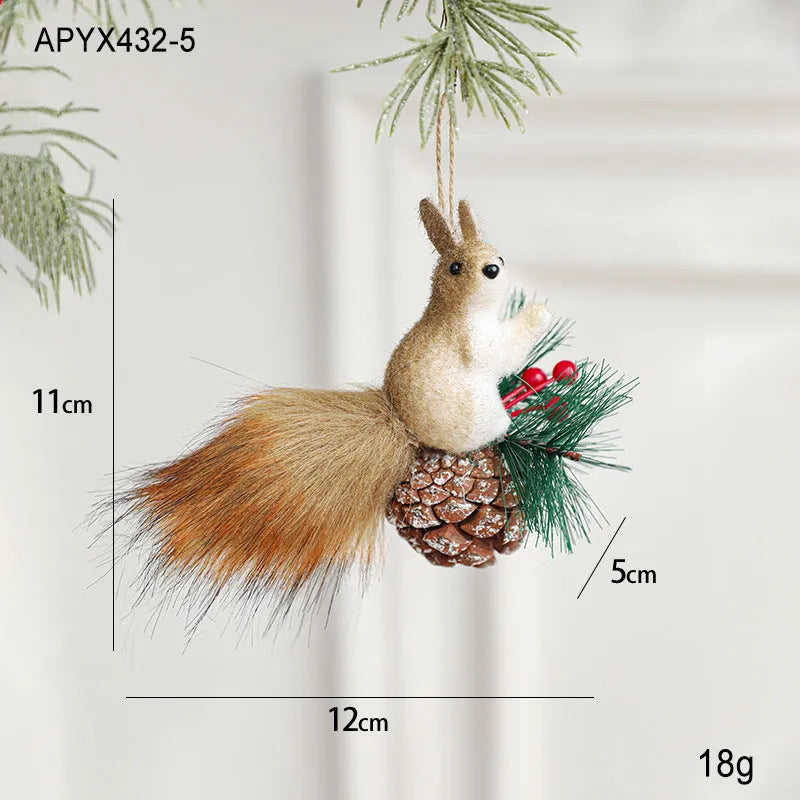 Foam squirrel pendant Christmas tree decoration in cartoon style, one of nine available poses