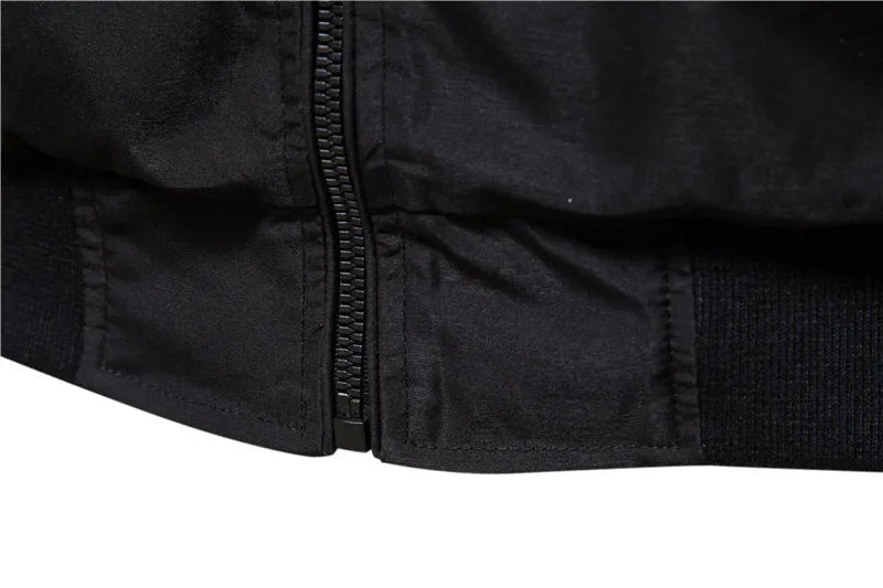 Men's casual thin jacket in solid colour with polyester fibre construction