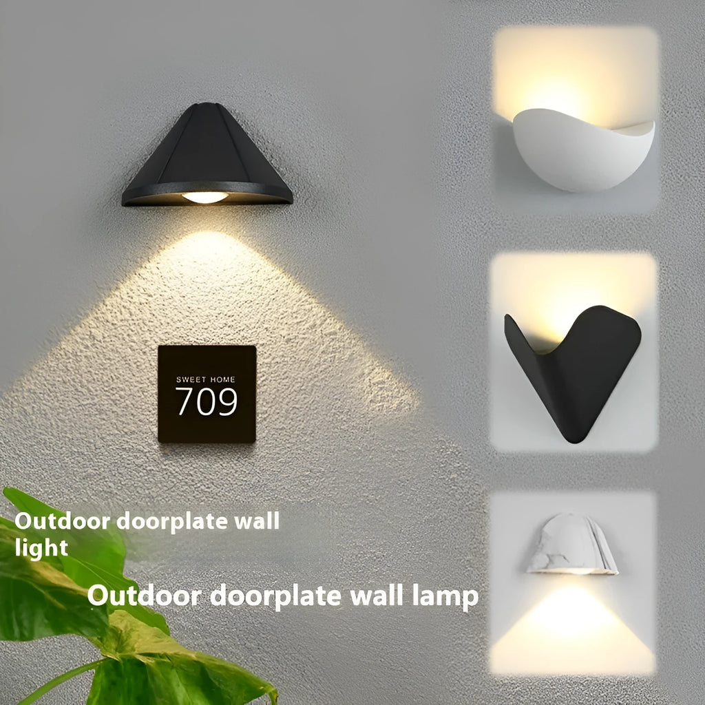 Black or white aluminium alloy waterproof IP65 LED lamp for courtyard or bedside.