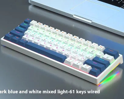 61-key mechanical keyboard with multiple colour options and hot-plug switch functionality
