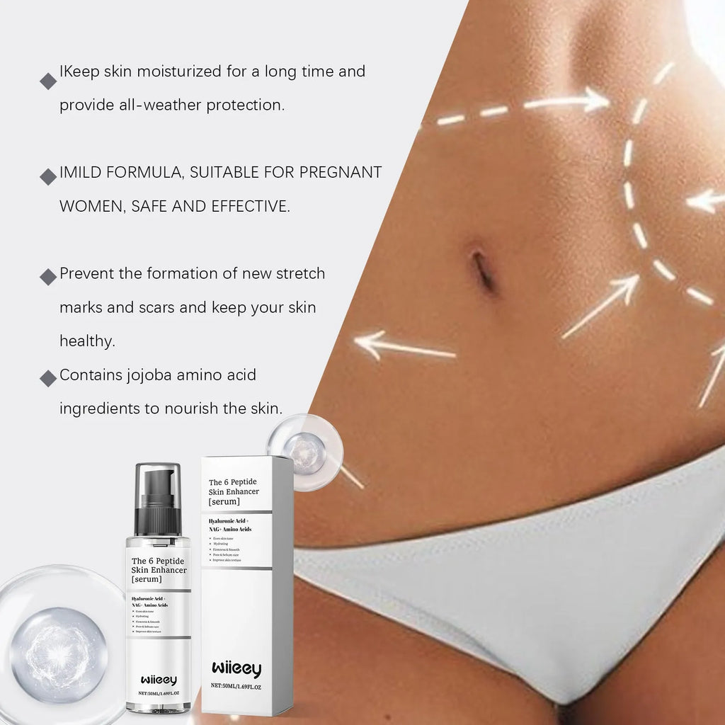 50ml bottle of skin enhancer serum with clear gel formula containing hyaluronic acid