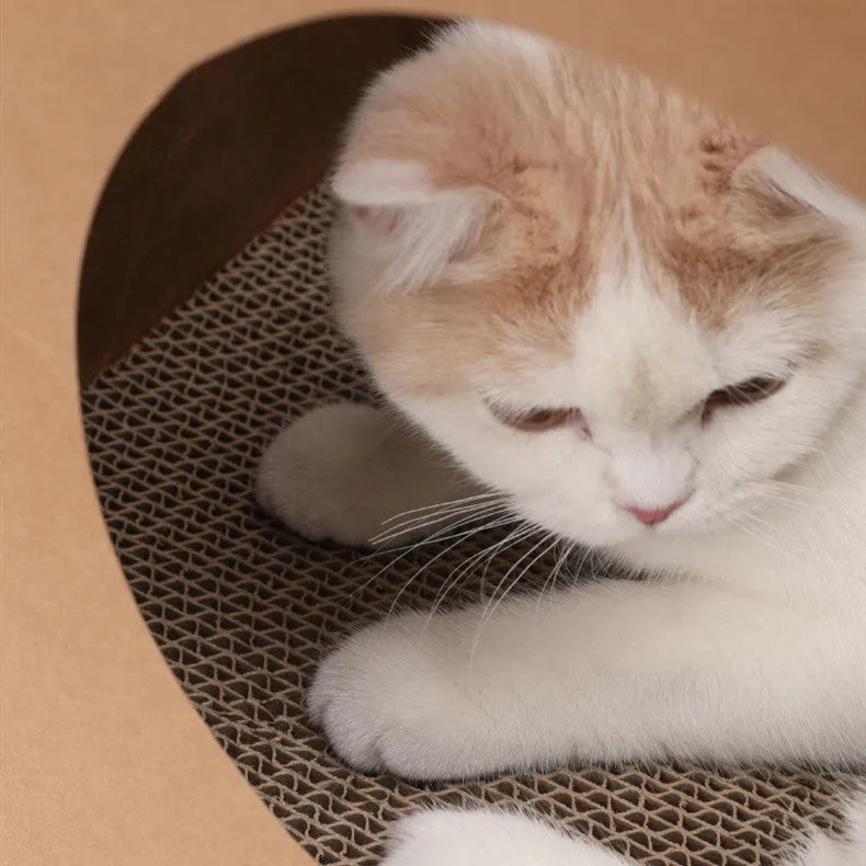 Brown washable kraft paper bag cat nest with integrated corrugated paper scratching board