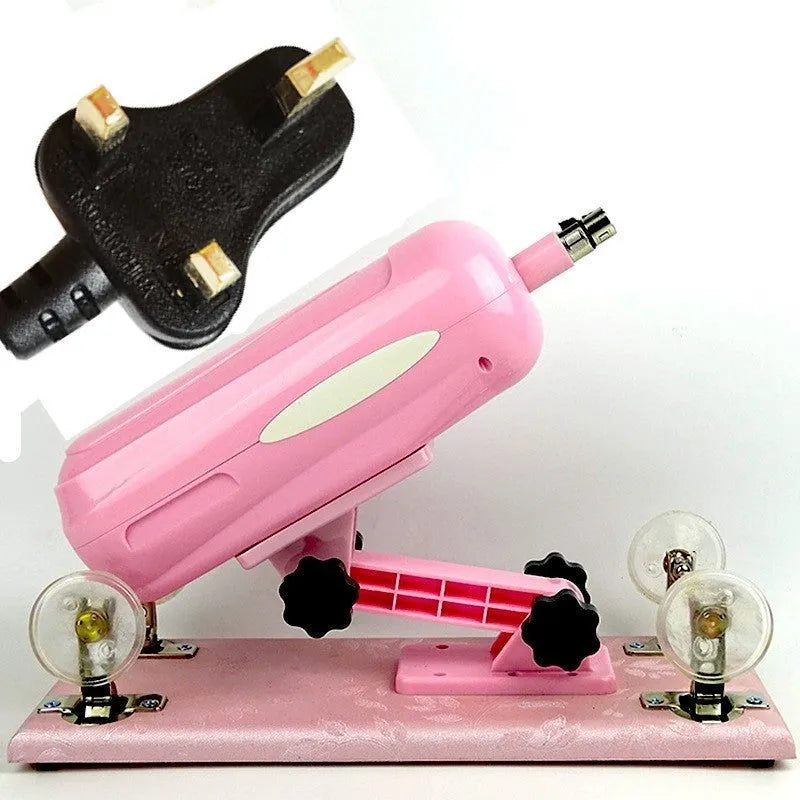 Purple automatic telescopic thrusting sex tool on a white background.