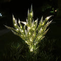 74cm tall solar-powered outdoor garden floor lamp with flower-shaped design in lavender colour