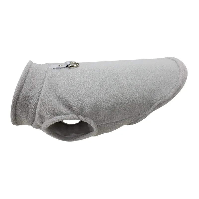 Polar fleece dog waistcoat winter coat in solid colours including red, black, blue, grey, green, purple, pink, brown