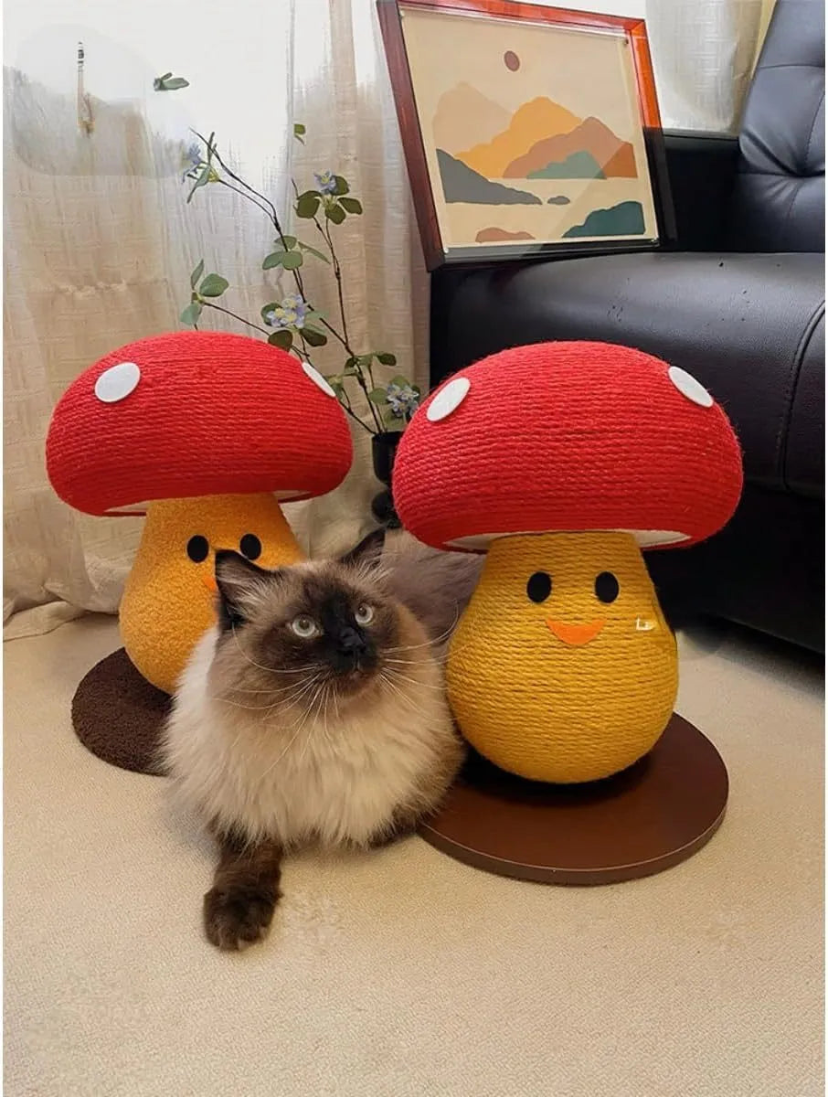 Foldable mushroom-shaped cardboard cat scratcher lounge for furniture protection