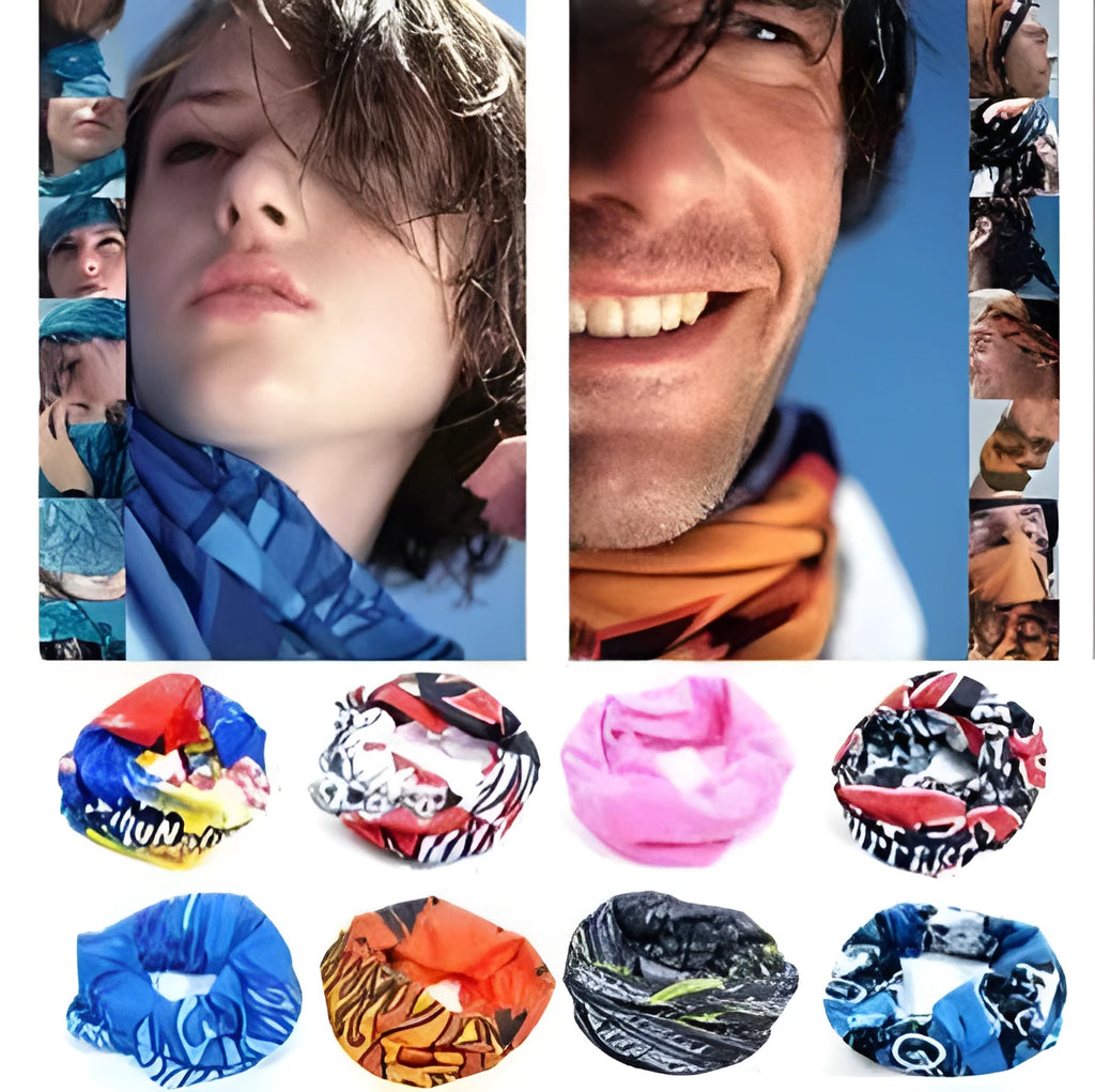 New outdoor variety magic bandana cycling mask neck cover sunscreen 49x24cm polyester, 39 patterns shown in a flat layout