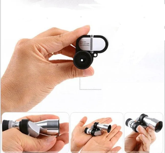 Aluminium alloy pocket monocular telescope with 8x20 specifications and blue film coated lenses