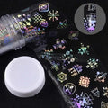 Roll of starry nail sticker paper, 1 metre long and 4 cm wide, with foil star patterns for nail art