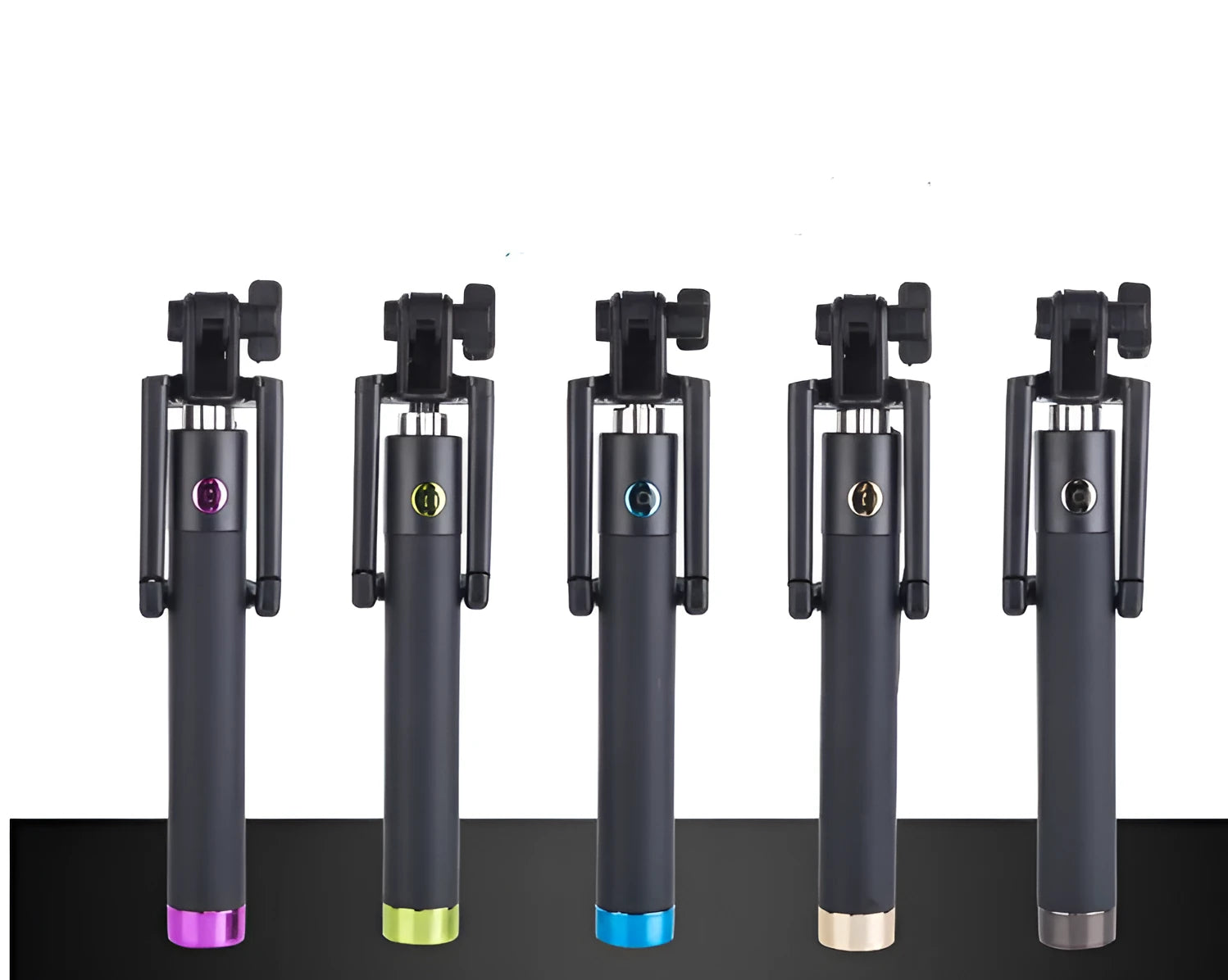 Telescopic aluminium alloy self-timer fishing rod with line control mechanism in multiple colour options.