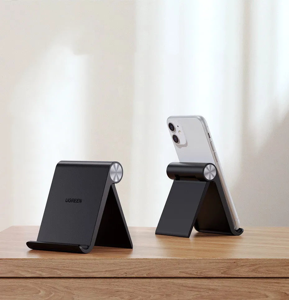 UGREEN LP106 portable phone holder with rotating lazy bracket in black, blue, and white colour options