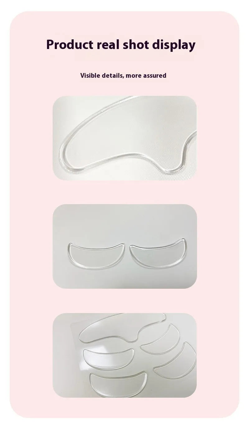 Set of 5 reusable silicone anti-wrinkle facial patches for expression line support