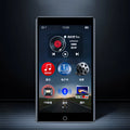 Black Ruizu H1 slim MP4 player with 4-inch touch screen showing media interface