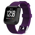 Fitbit Versa Lite replacement wrist strap in large size, showing TPE material and multiple colour options.