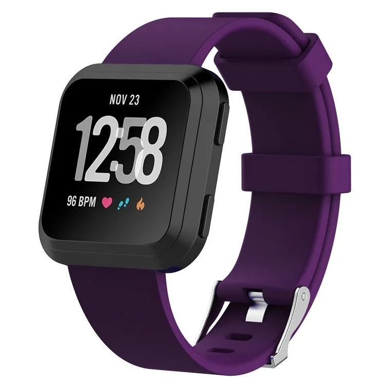 Fitbit Versa Lite replacement wrist strap in large size, showing TPE material and multiple colour options.