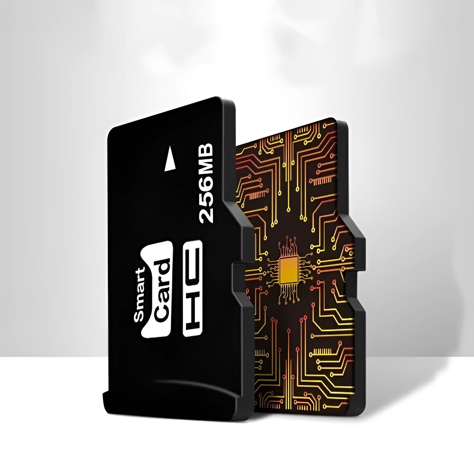 256MB TF memory card with integrated mini speaker, 11mm by 15mm size.
