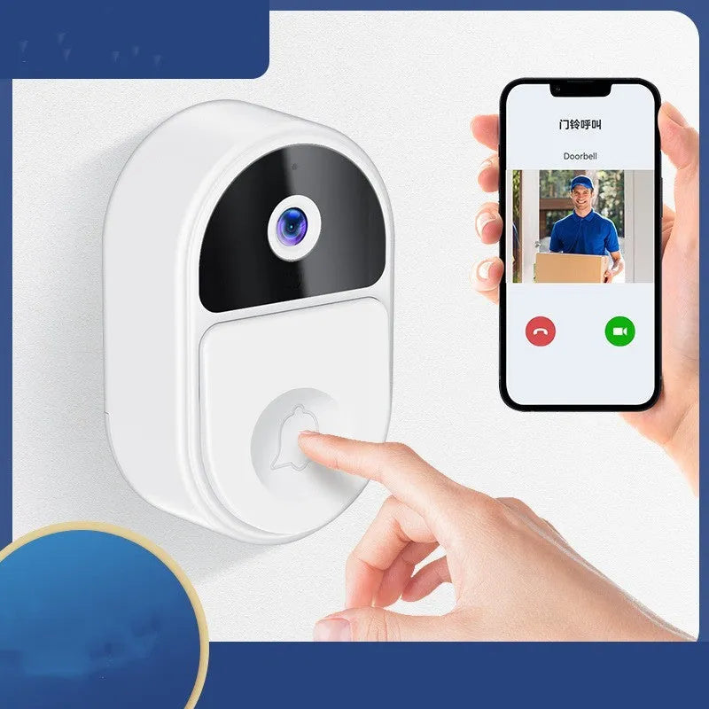 Doodle Smart Visual Doorbell V8 in black or white, showing front design for outside room mounting.