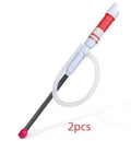 Blue manual hand pump for fuel transfer with suction tube
