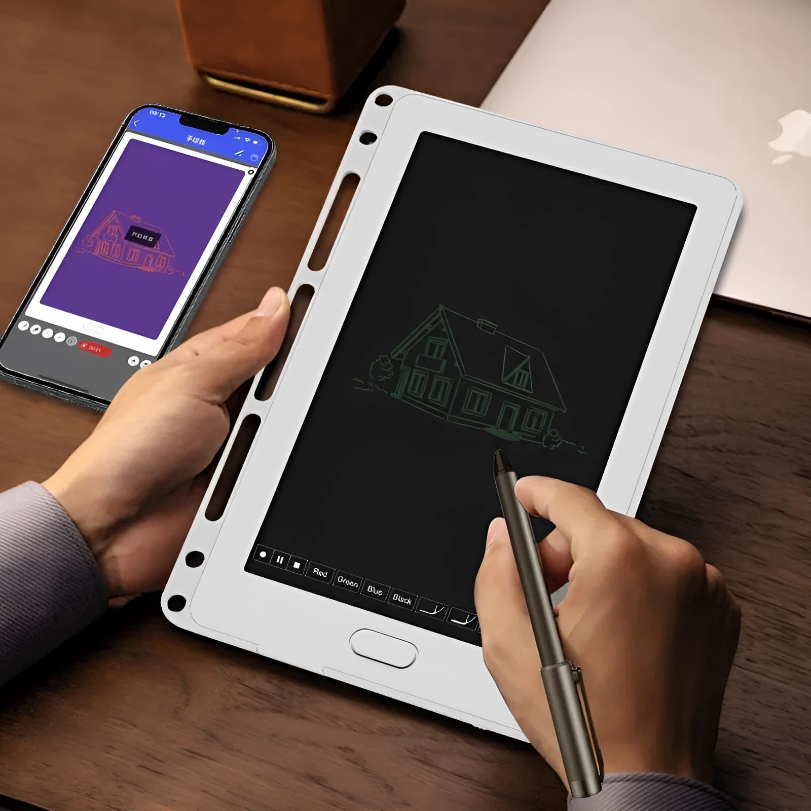 85-inch electronic writing pad with Bluetooth connection and stitching appearance design in choice of colours