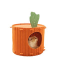 Soft felt cat tunnel bed in semi-enclosed design showing interior space
