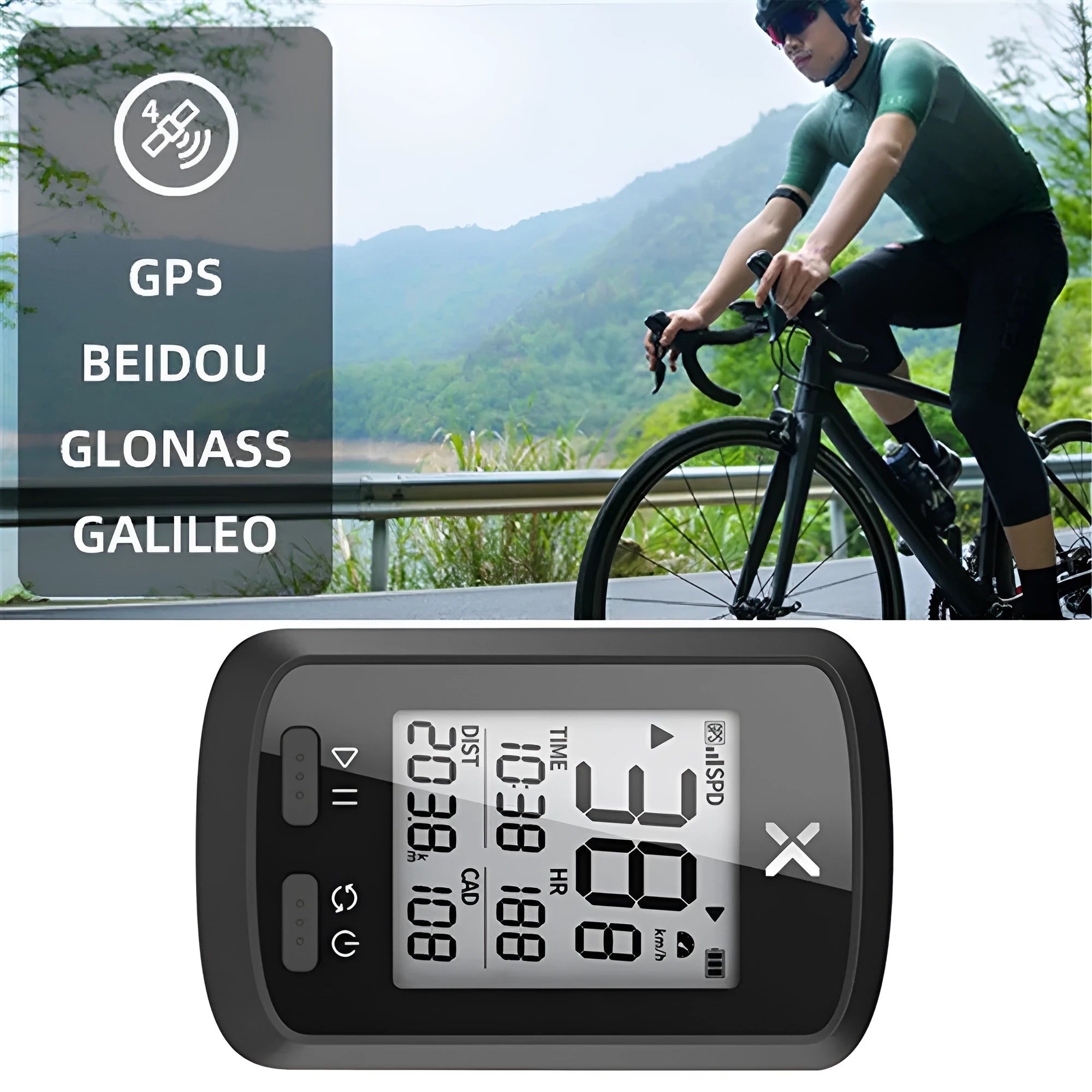 Black plastic waterproof bicycle stopwatch for cycling training and timing functions