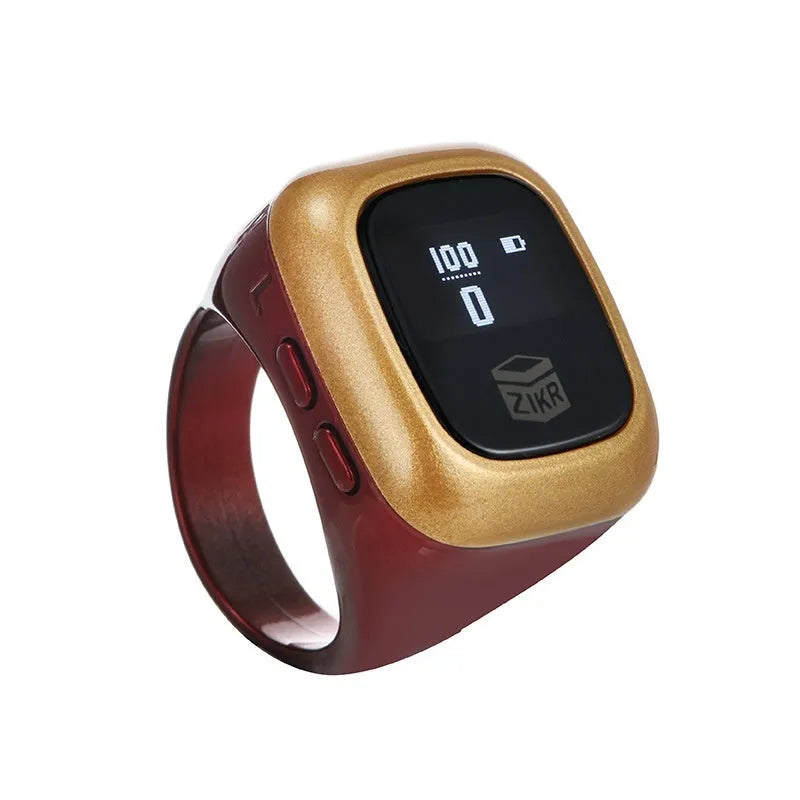Al-fatiha electronic counter display with black casing shown next to rose gold and silver versions.