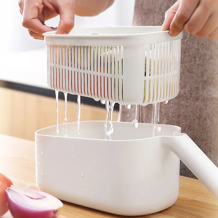 Nordic style manual vegetable slicer with stainless steel blades in blue, grey, and khaki colour options.