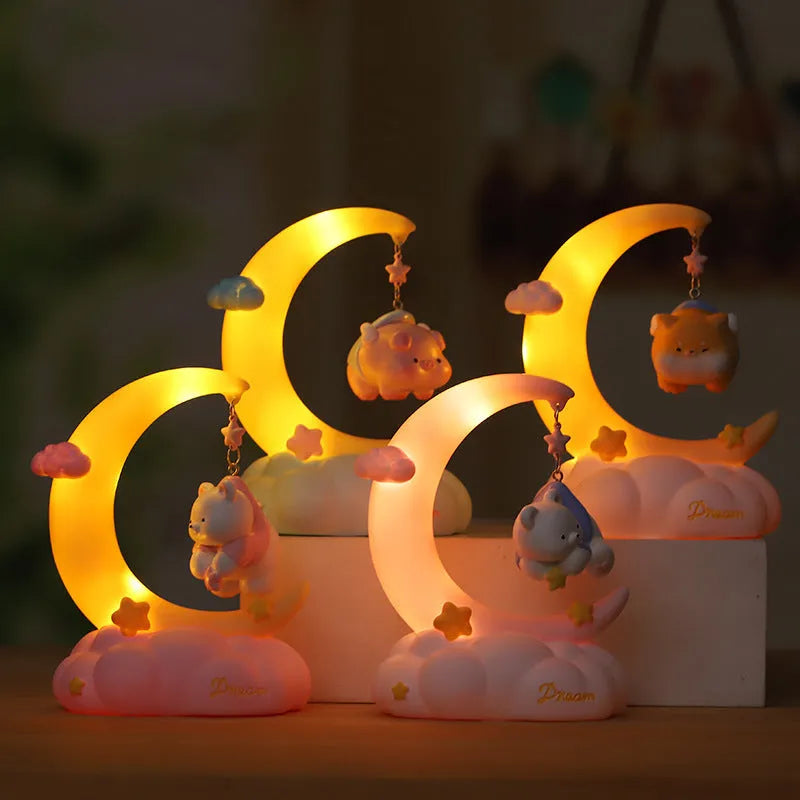 Creative Cute Moon Fairy Tale Small Night Lamp plastic resin cartoon design