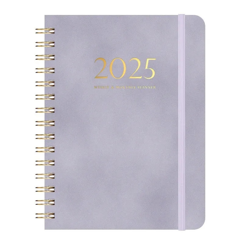 A5 size PU leather notebook with metal coil binding in a choice of solid colours.