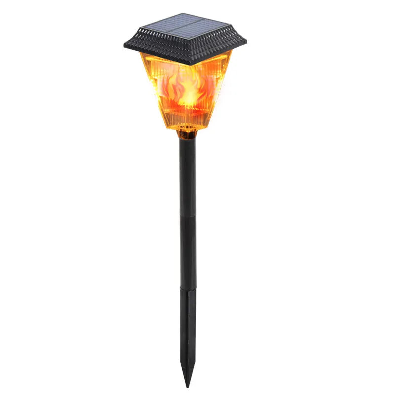 TS-S5103 solar garden light with multiple LED colour options including flame, green, red, and white.