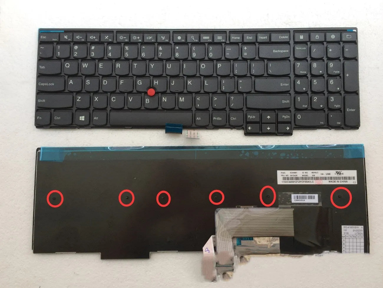 Black Lenovo ThinkPad USB keyboard for E531 laptop with UK QWERTY layout