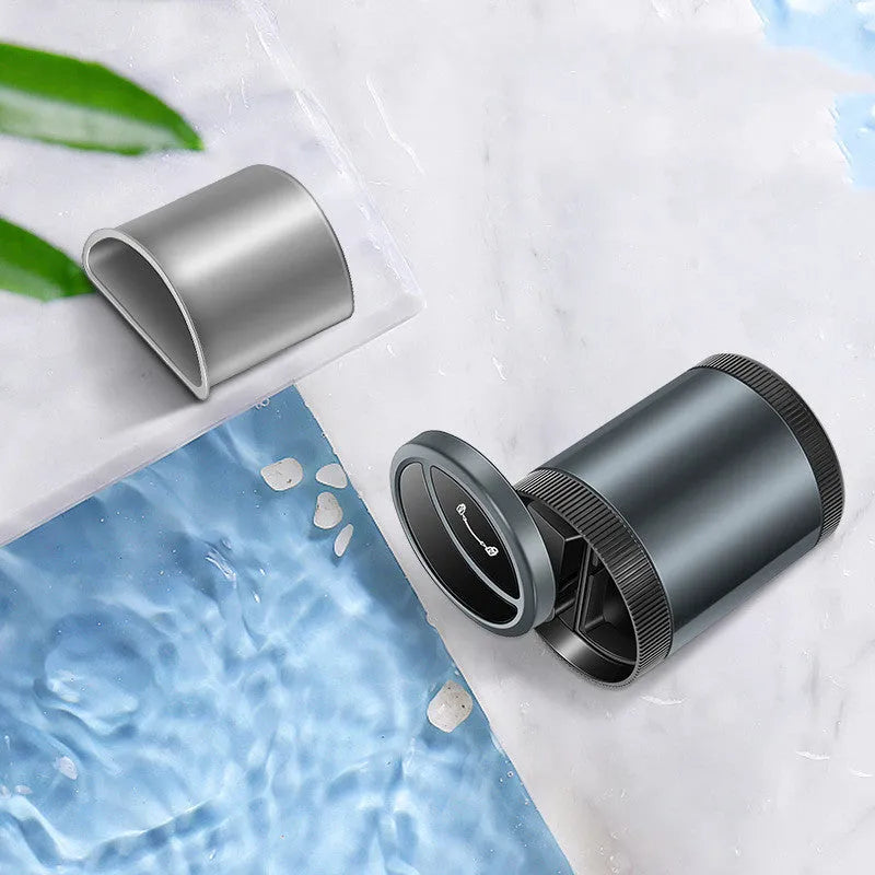Automatic vehicle mounted car ashtray in grey with USB charging port