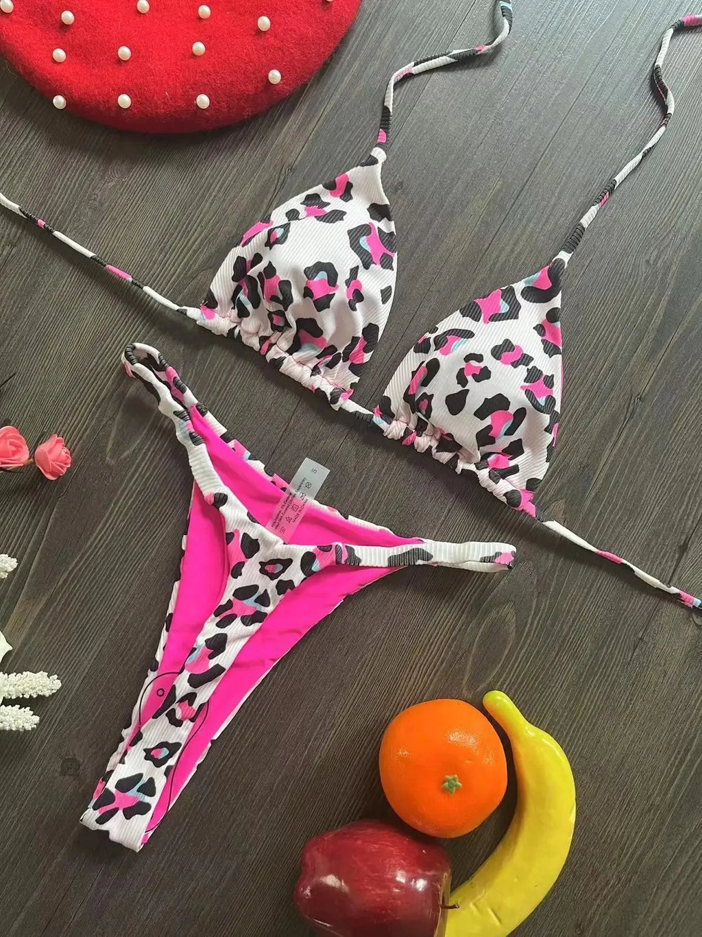 Women's printed bikini swimsuit with cotton lining in multiple colour options for swimming