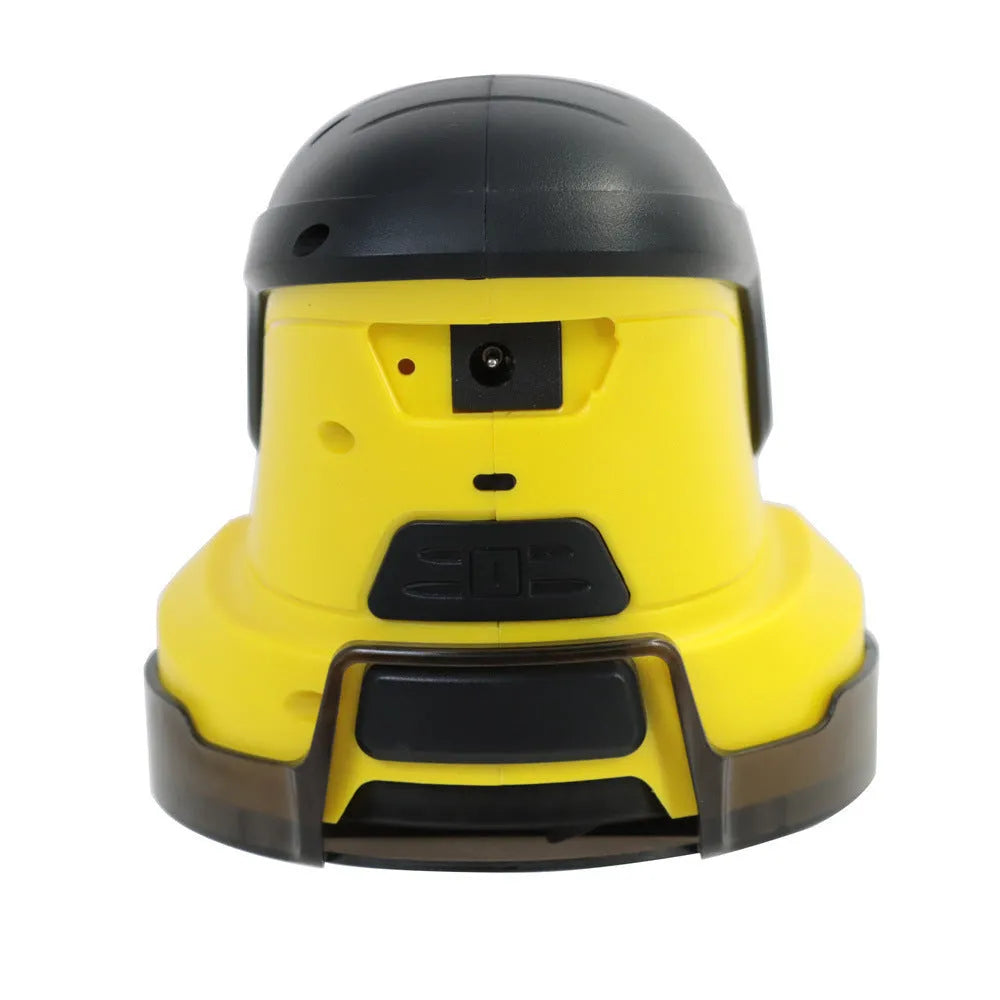 Yellow cordless electric car snow scraper with funnel shape and USB charging cable