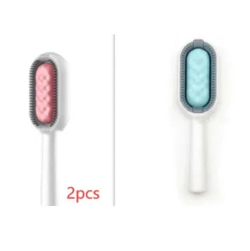 Green plastic pet hair removal comb with disposable adhesive wipes for cats and dogs