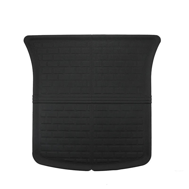 TPR floor mats for Tesla Model Y including foot mats, storage box mats, and tailbox protection