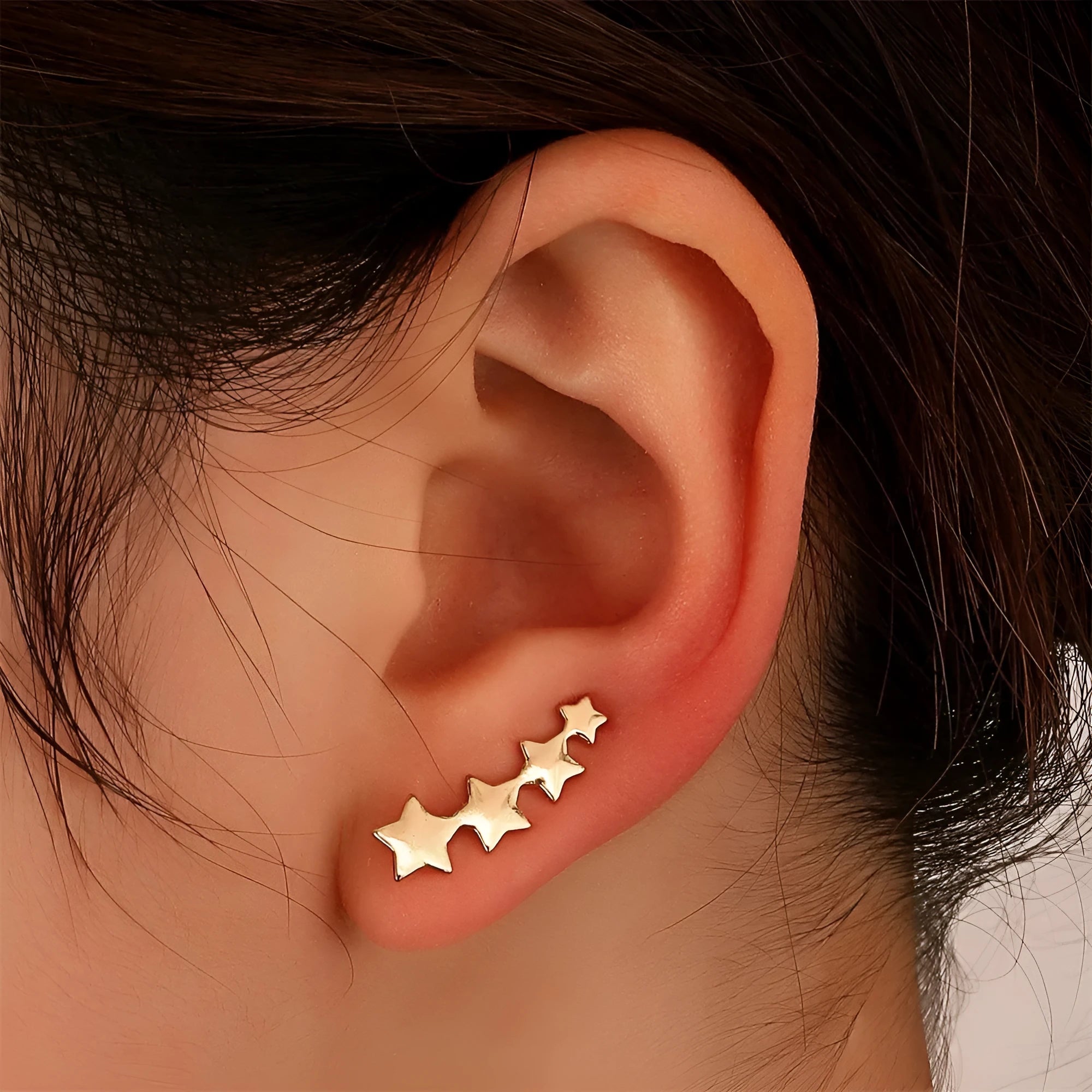 Women's copper leaf clip earrings with KC Gold Star A-896 finish and non-pierced design.