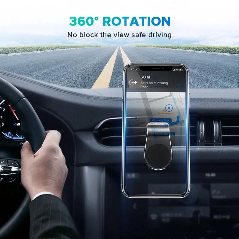 Black car bracket with rotatable ball joint plugged into a vehicle 12V socket