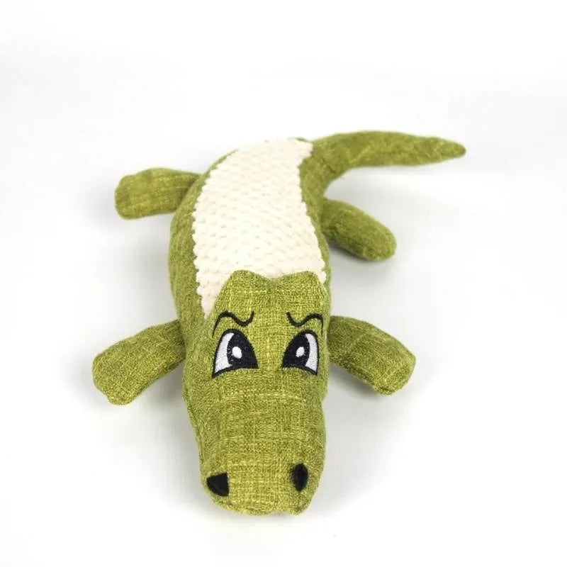 Blue, green, and red pet plush toy with corn grid texture for biting and chewing