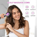 USB-powered head massage comb with 2-speed control in black, grey or red colours